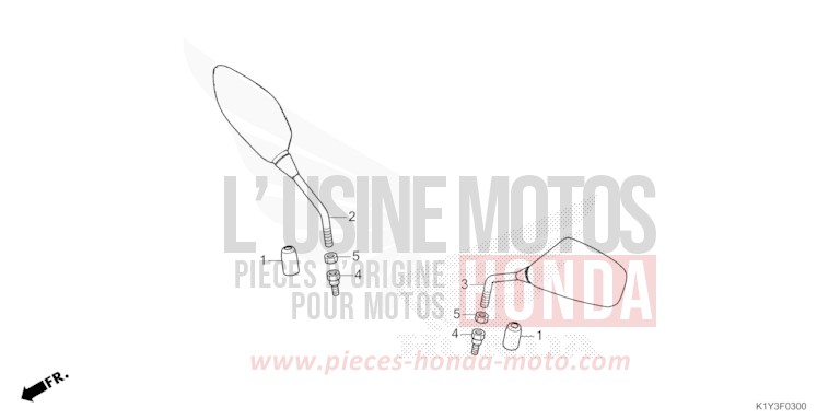 MIRROR for PCX 125 MAT COSMO SILVER METALLIC (NHC35) from 2021